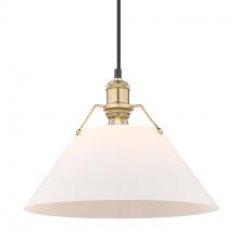 Golden 3306-L BCB-OP - Orwell 14&#34; Wide Large Pendant in Brushed Champagne Bronze with Opal Glass