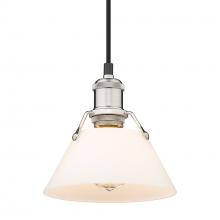 Golden 3306-S PW-OP - Orwell 7.5&#34; Wide Small Pendant in Pewter with Opal Glass