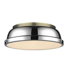 Golden 3602-14 AB-CH - Duncan 3-Light Semi-Flush - Track Light in Chrome with Clear Glass