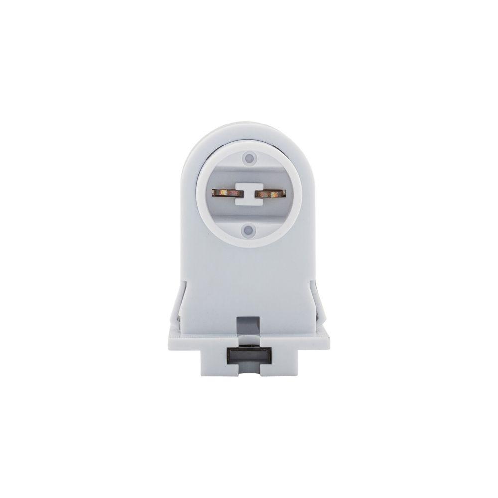 Lampholder FL Dbl Contact Plunger WH