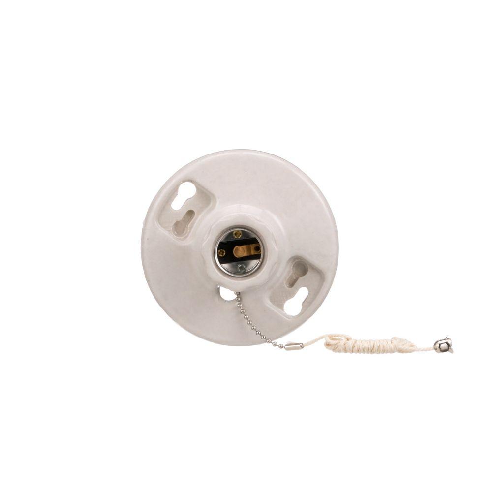 Lampholder Pullchain660W250V Porc 2PC WH