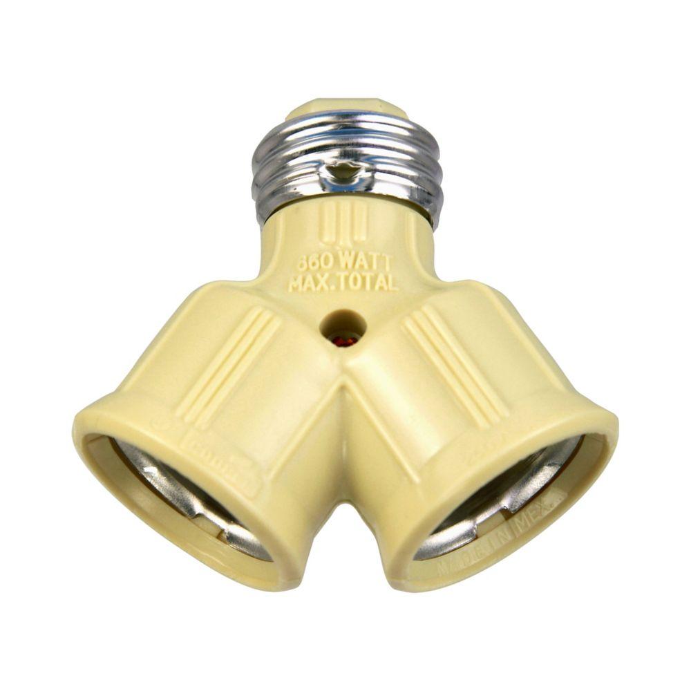 Socket Adap Dual Med Base Keyless &#34;Y&#34; IV