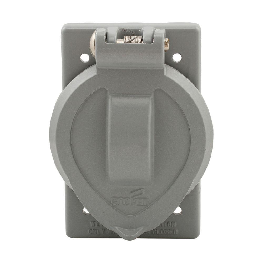 Cover WP Sgl Recp 2.12&#34;D DieCast Vert GY