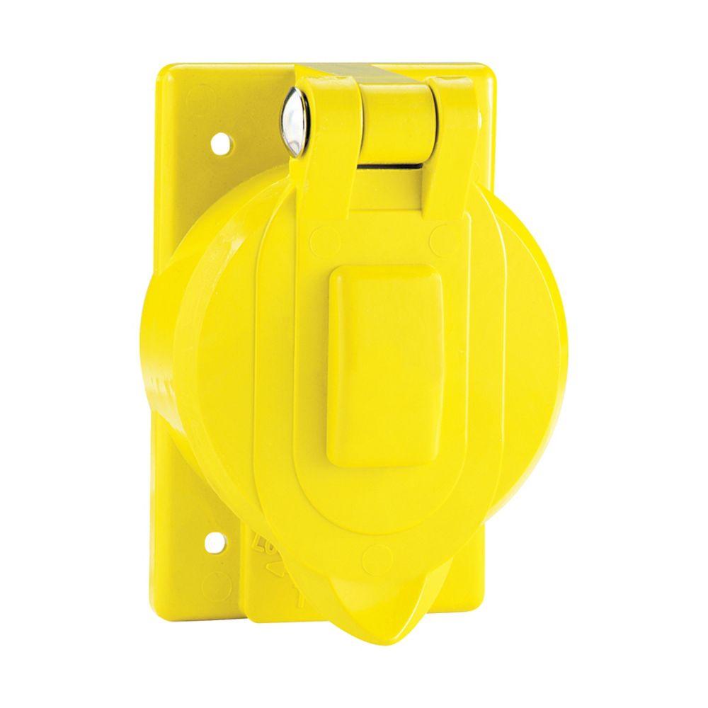 Cover WP CR for 50A Locking Recp Nyl YL: