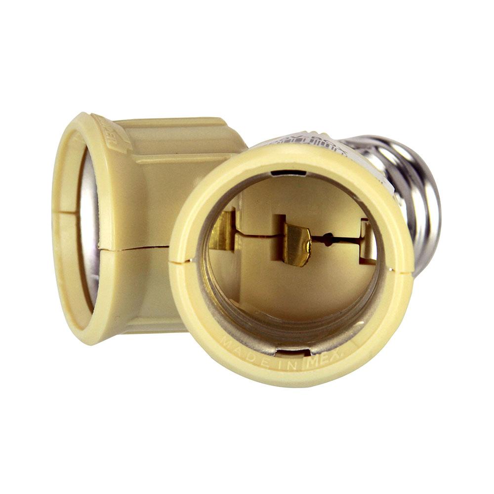 Socket Adap Dual Med Base Keyless &#34;Y&#34; IV