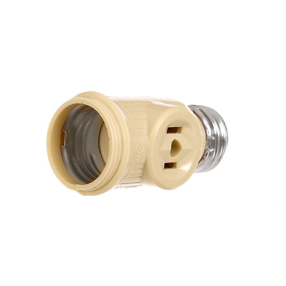 Socket Adap Med Base W/2Recp Keyless IV