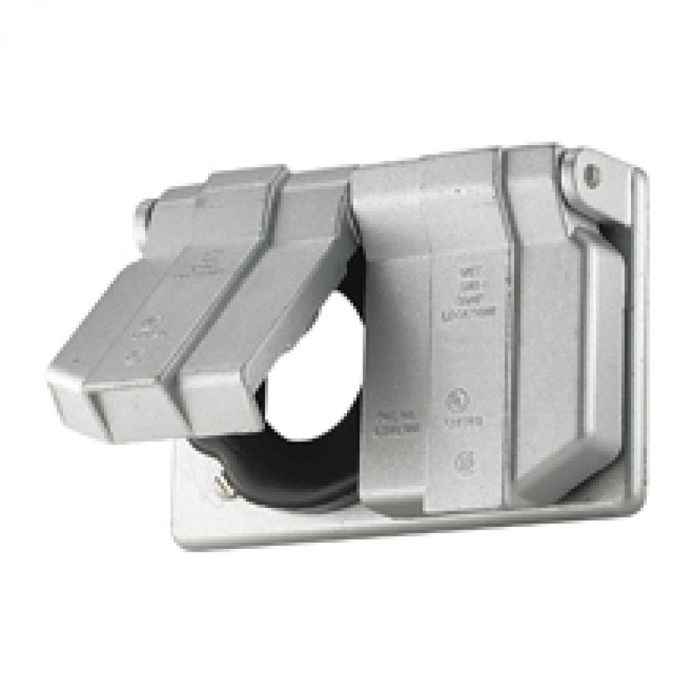 Cover 1G Sgl Recp Wet Loc Vert 1.38&#34;D GY
