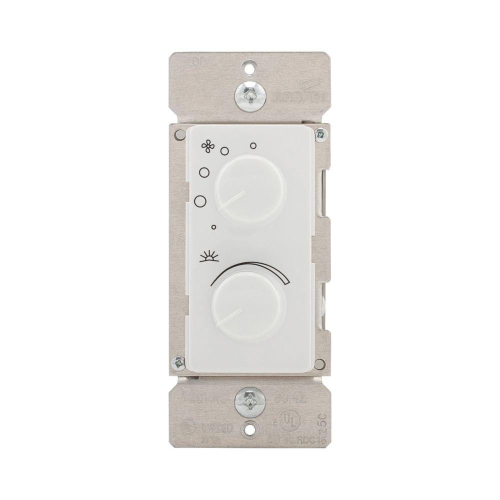 Comb Dim/FanCntl Rotary 4Spd 1.5A300W WH