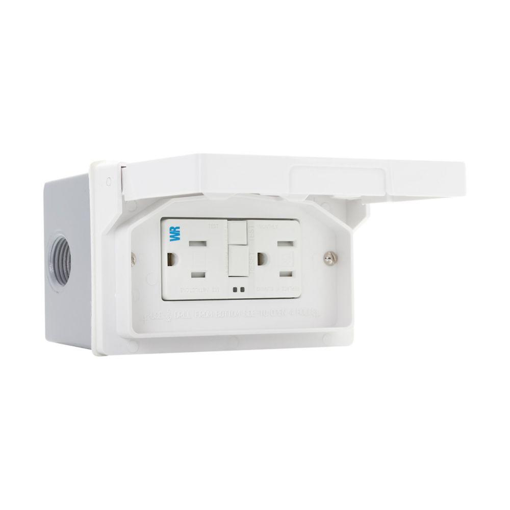 STGFCI HORIZ KIT, 15A-125V TR WH