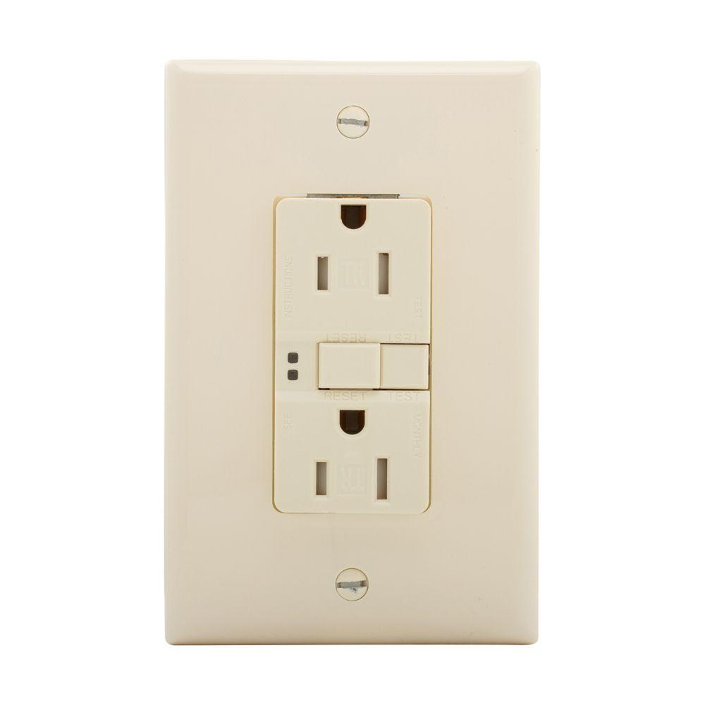 GFCI TR ST Dup 15A 125V W/Mid Wlplt WH