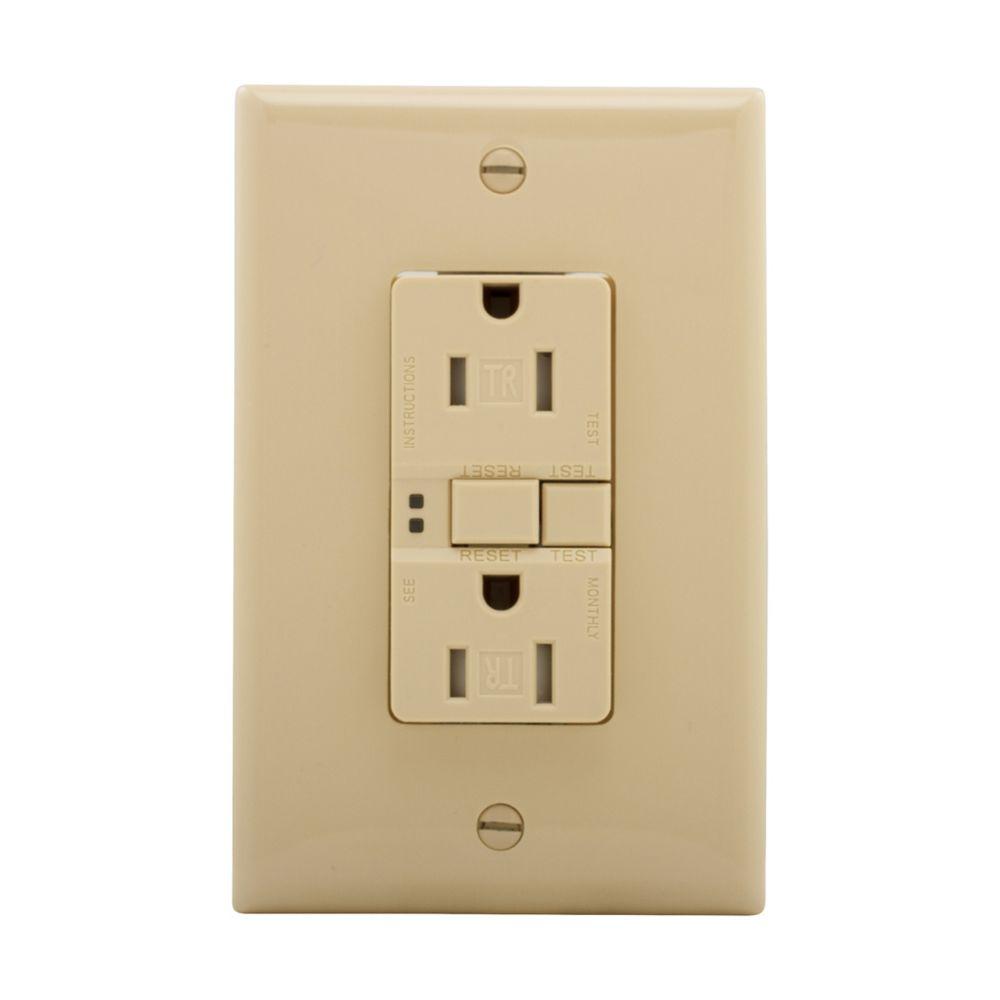 GFCI TR ST Dup 15A 125V W/Mid Wlplt IV
