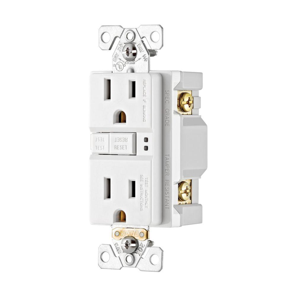 GFCI TR Self Test Duplex 15A 125V WH
