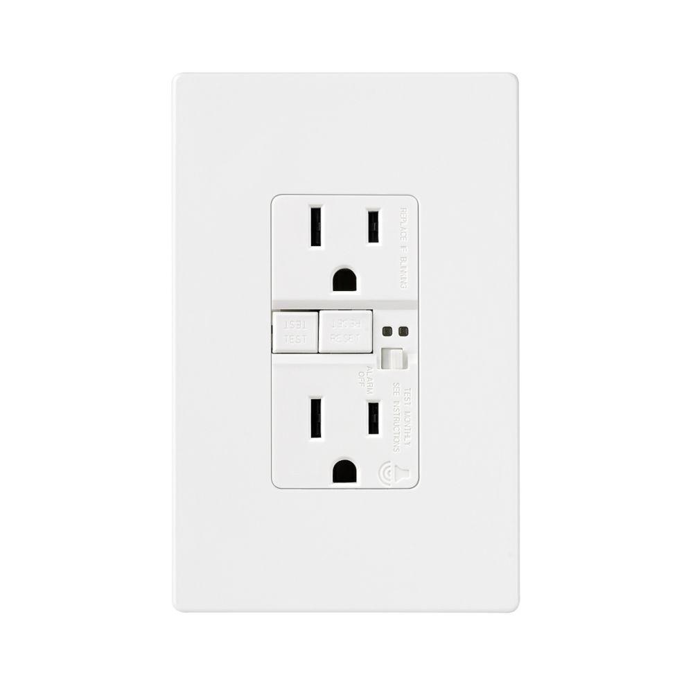 GFCI Audible TR ST Duplex 15A 125V WH