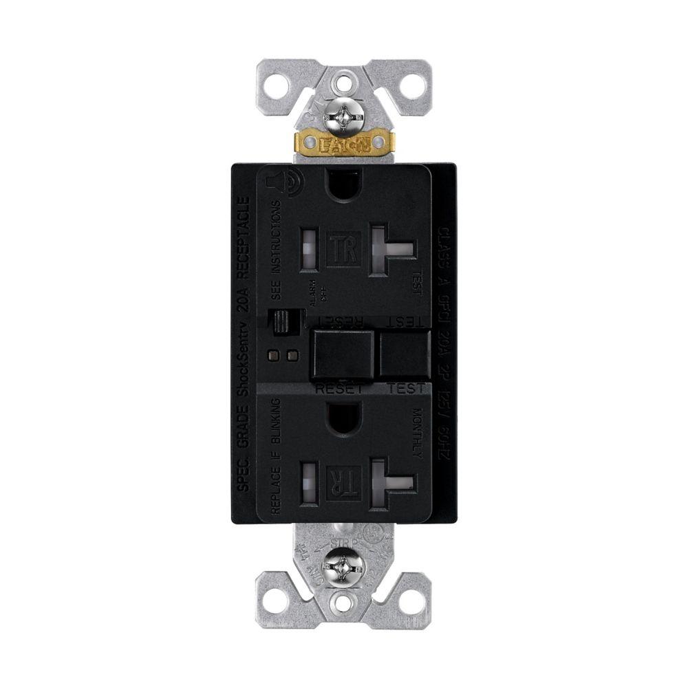 GFCI Audible TR ST Duplex 20A 125V BK