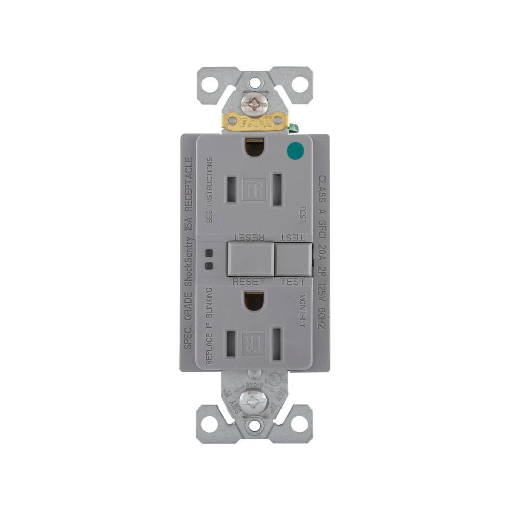GFCI TR HG Self Test Duplex 15A 125V GY