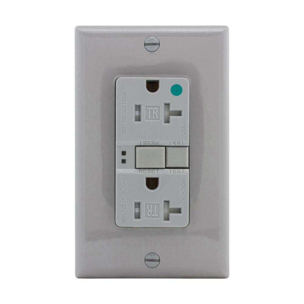 GFCI TR HG Self Test Duplex 20A 125V GY