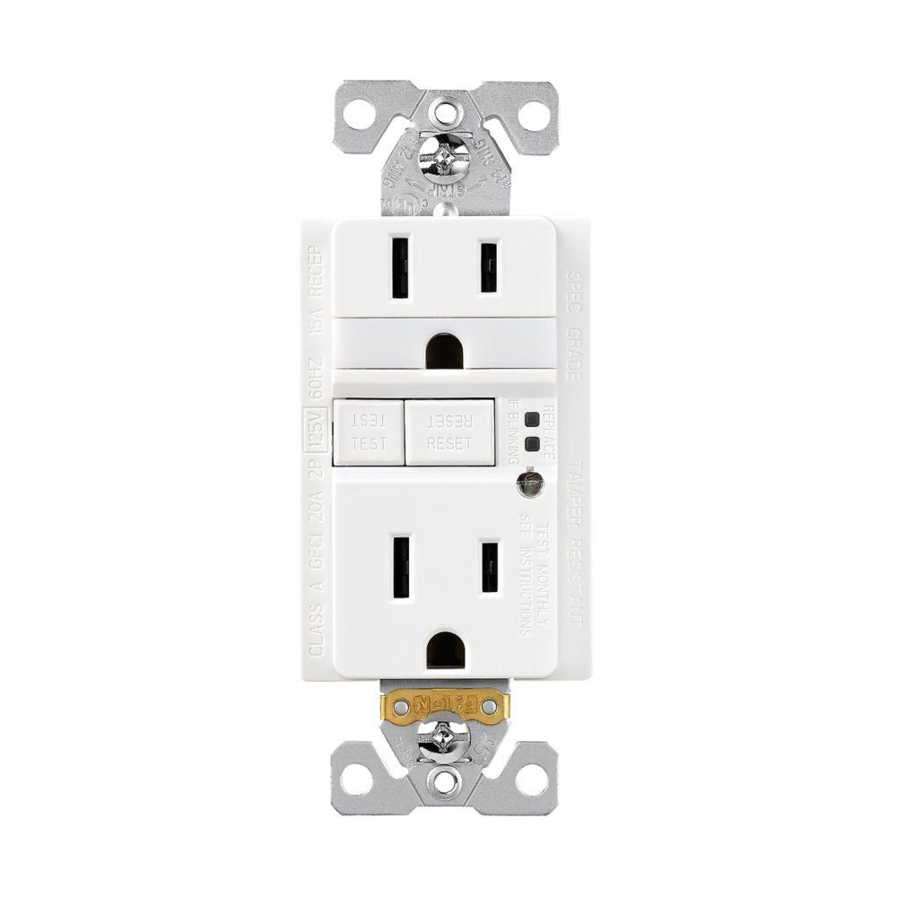 NL GFCI TR ST Duplex 15A 125V WH