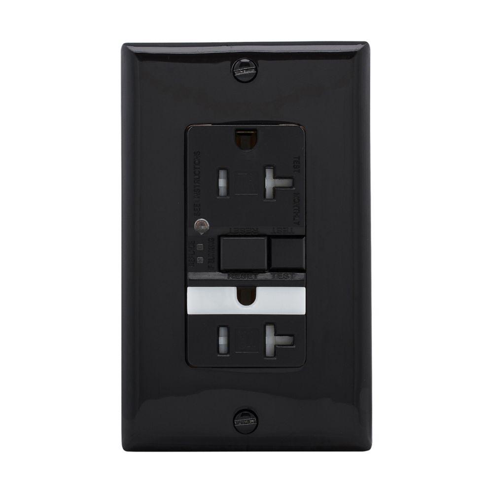 NL GFCI TR ST Duplex 20A 125V BK