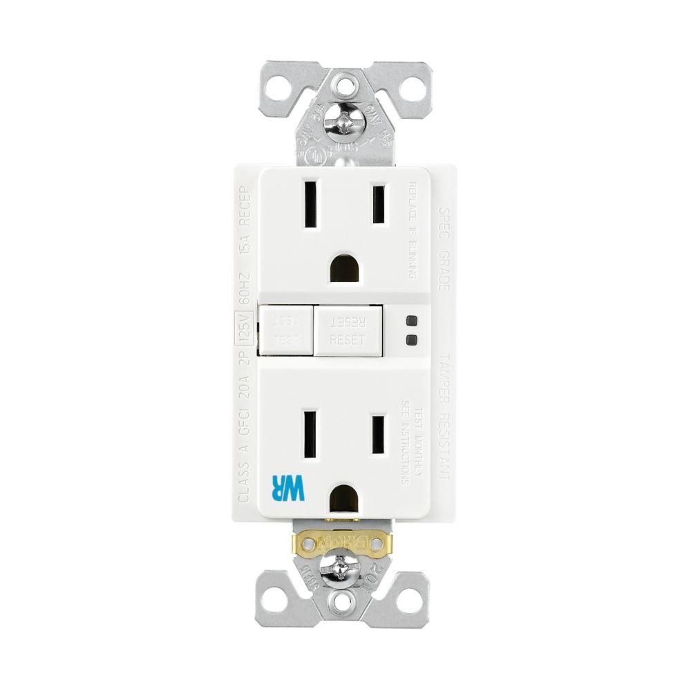 GFCI TWR Self Test Duplex 15A 125V WH