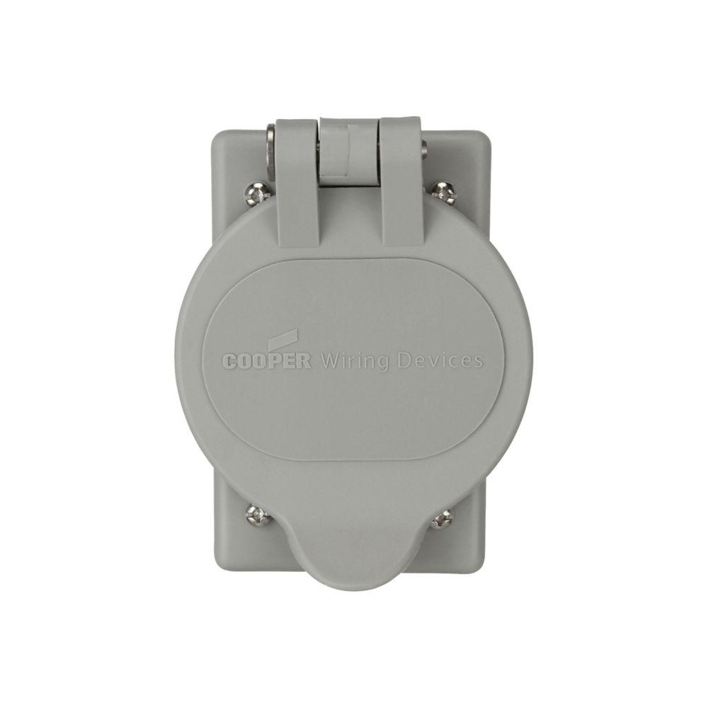 Cover 1G WP SglRec/Inlet Nylon 1.75&#34;D GY