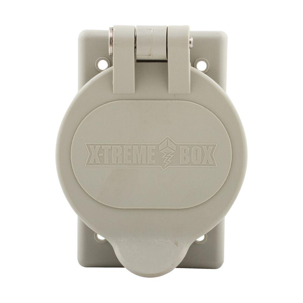 Cover 1G WP Inlet/Outlet Nylon 2.25&#34;D GY