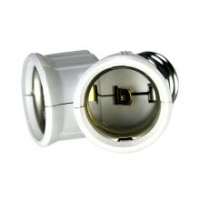 Eaton Wiring Devices BP700W - SOCKET ADAP DUAL MED BASE KEYLESS Y WH
