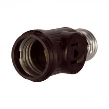 Eaton Wiring Devices BP715B - SOCKET ADAP MED BASE W/2RECP KEYLESS BR