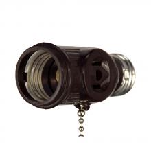 Eaton Wiring Devices BP718B - Socket Adap Med BaseW/2Recp PullChain BR