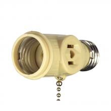 Eaton Wiring Devices BP718V - Socket Adap Med BaseW/2Recp PullChain IV