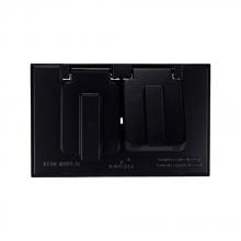 Eaton Wiring Devices S989BLK - Cover 1G WP DupRecp Horiz 2Lids Metal BK