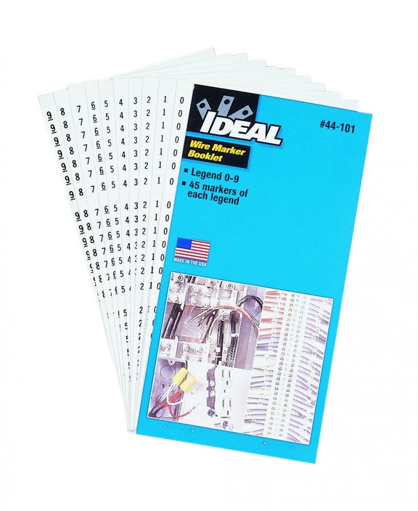 Wire Marker Booklet,Ideal,SZ: 1/4 X 1-1/2 IN MRK