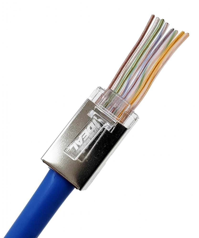CAT5e Shielded Feed-Thru Modular Plugs, 25/Card
