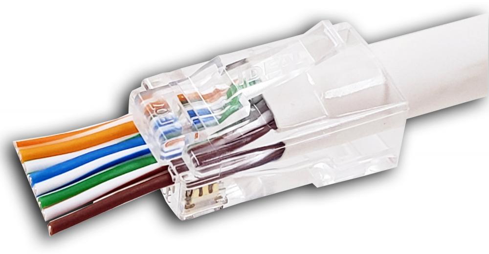 CAT6A/6 Large Diameter Feed-Thru Mod Plug 50/Car