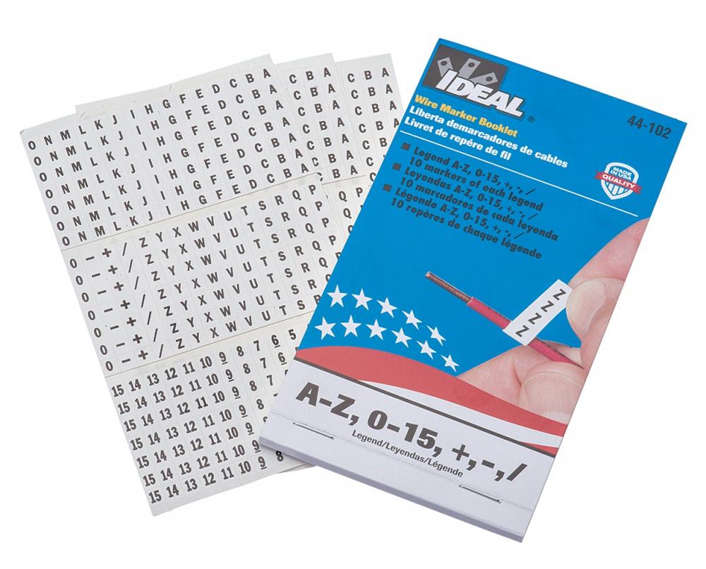 Wire Marker Booklet,Ideal,SZ: 1/4 X 1-1/2 IN MRK