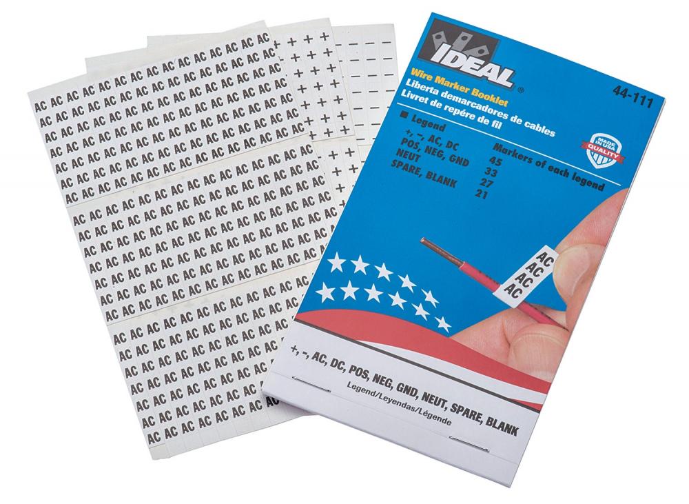 Wire Marker Booklet,Ideal,SZ: 1/4 X 1-1/2 IN MRK