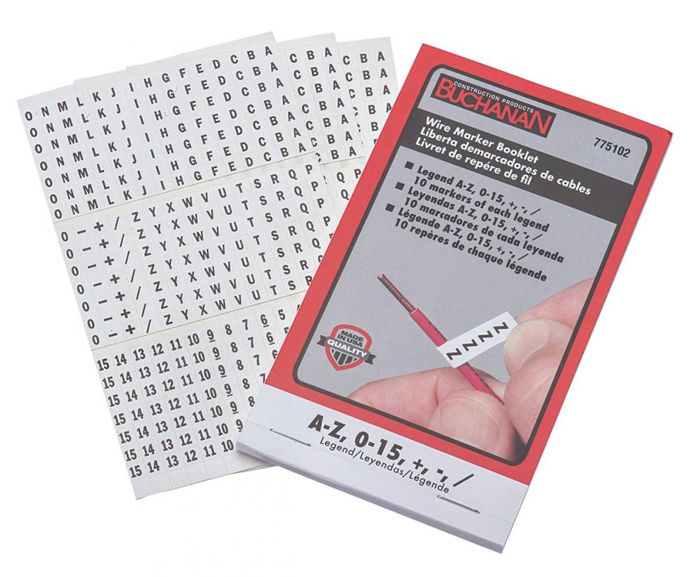 WIRE MARKER BOOK A-Z,0-15,+-