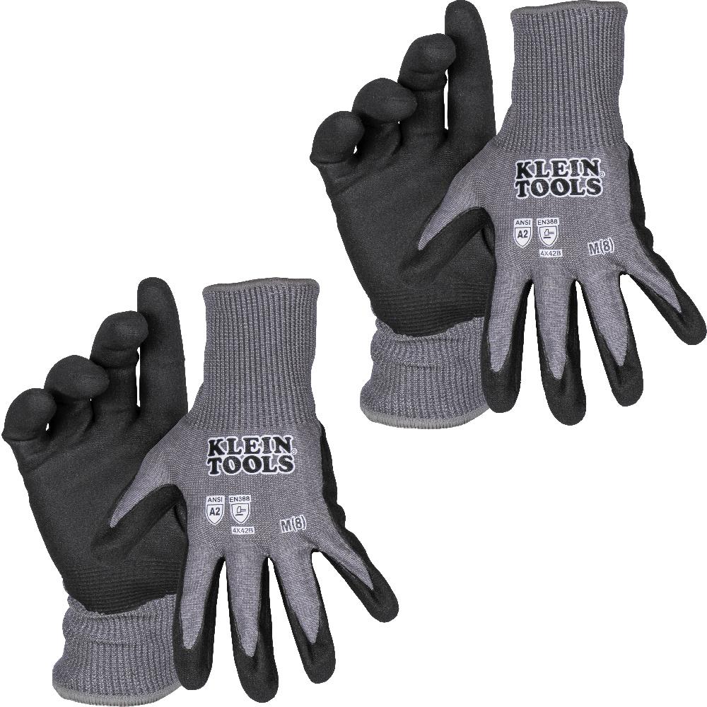 A2 Cut Knit Dipped Gloves, M, 2-Pr