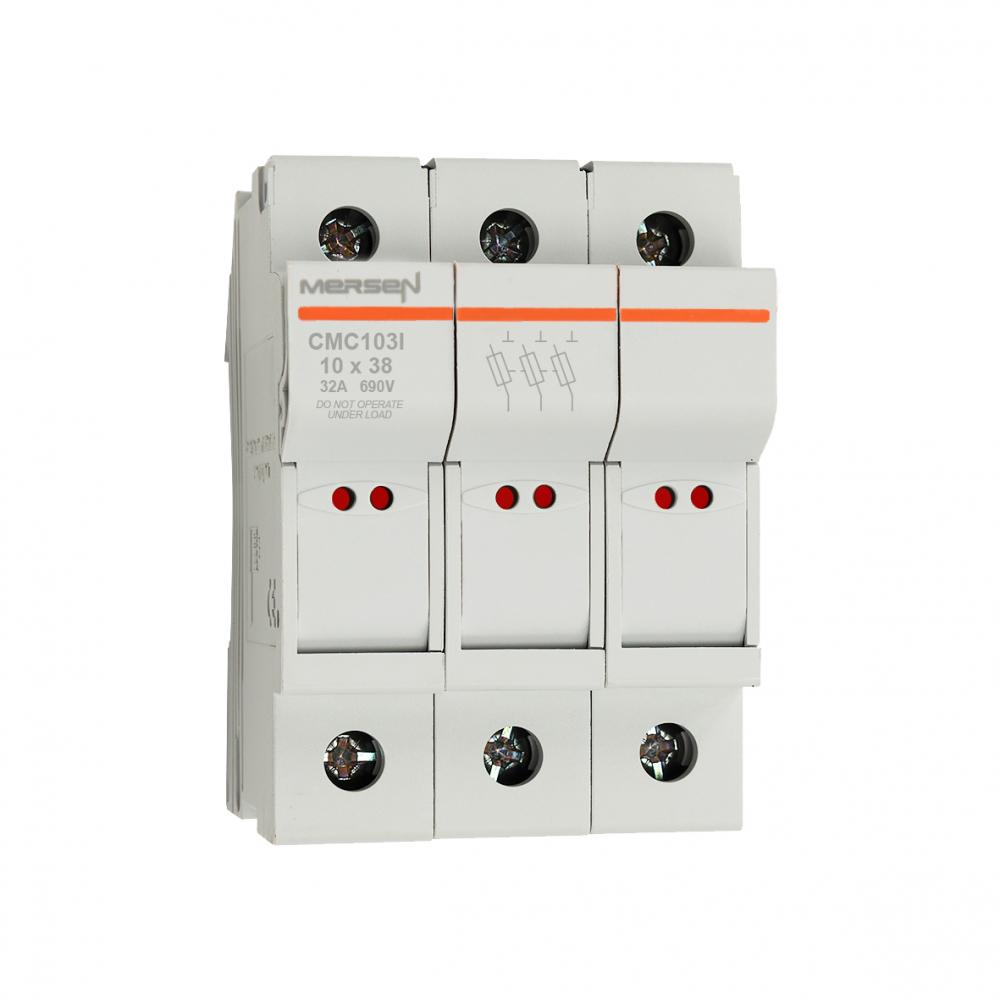 Fuse Holder IEC+UL/CSA 10x38 800VAC 1000VDC 3-Po