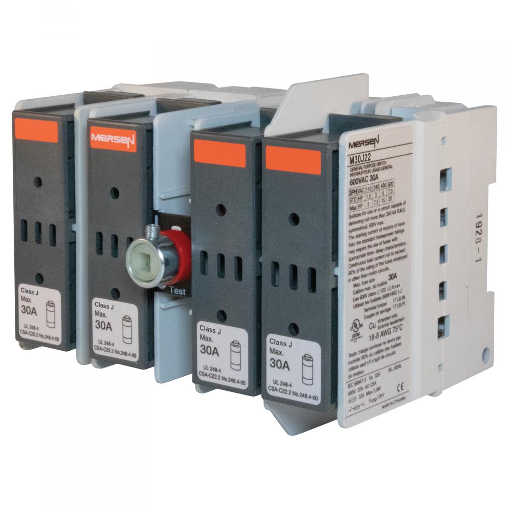 UL 98 Fusible Switch 600VAC Class J 30A 4-Pole C
