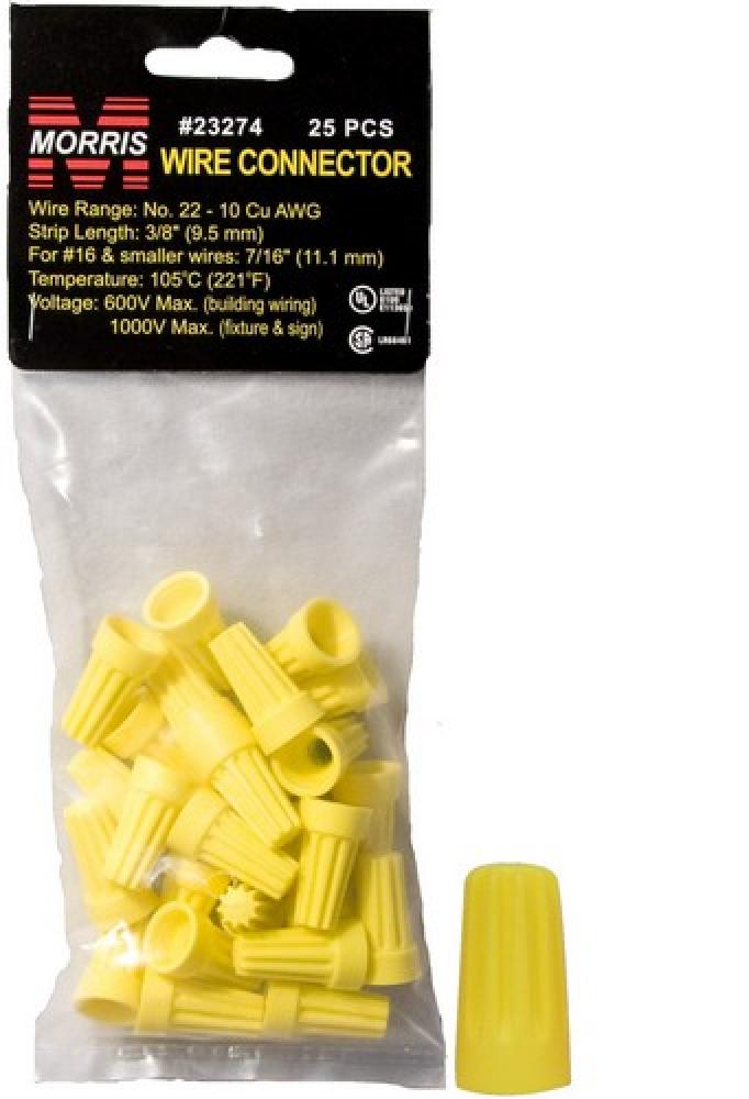 Screw-On Wre Cons P4 YEL Hngng Bg 25 Pck