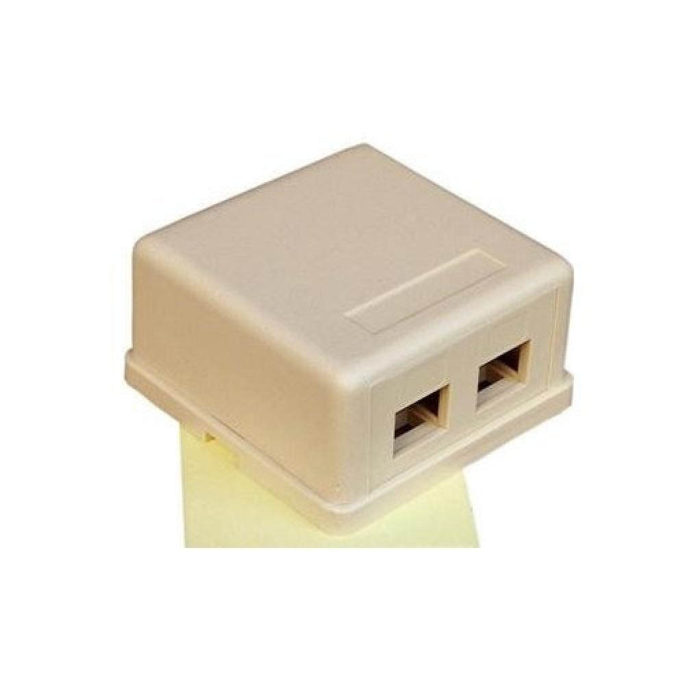 SrfMt Box Keyst1 Jack Dbl Gang Ivory