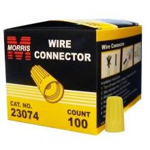 Morris 23074 - Screw-On Wre Cons P4 YEL Boxed 100 Pack