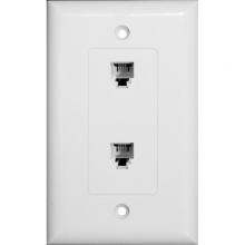 Morris 80071 - 1 Pc Dc Dul RJ11 4Cndtr Ph1 JckWlPlt Wht