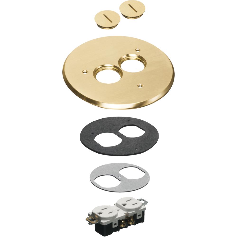 6&#34; BRASS CVR KIT W/LR AND THREADED PLUGS