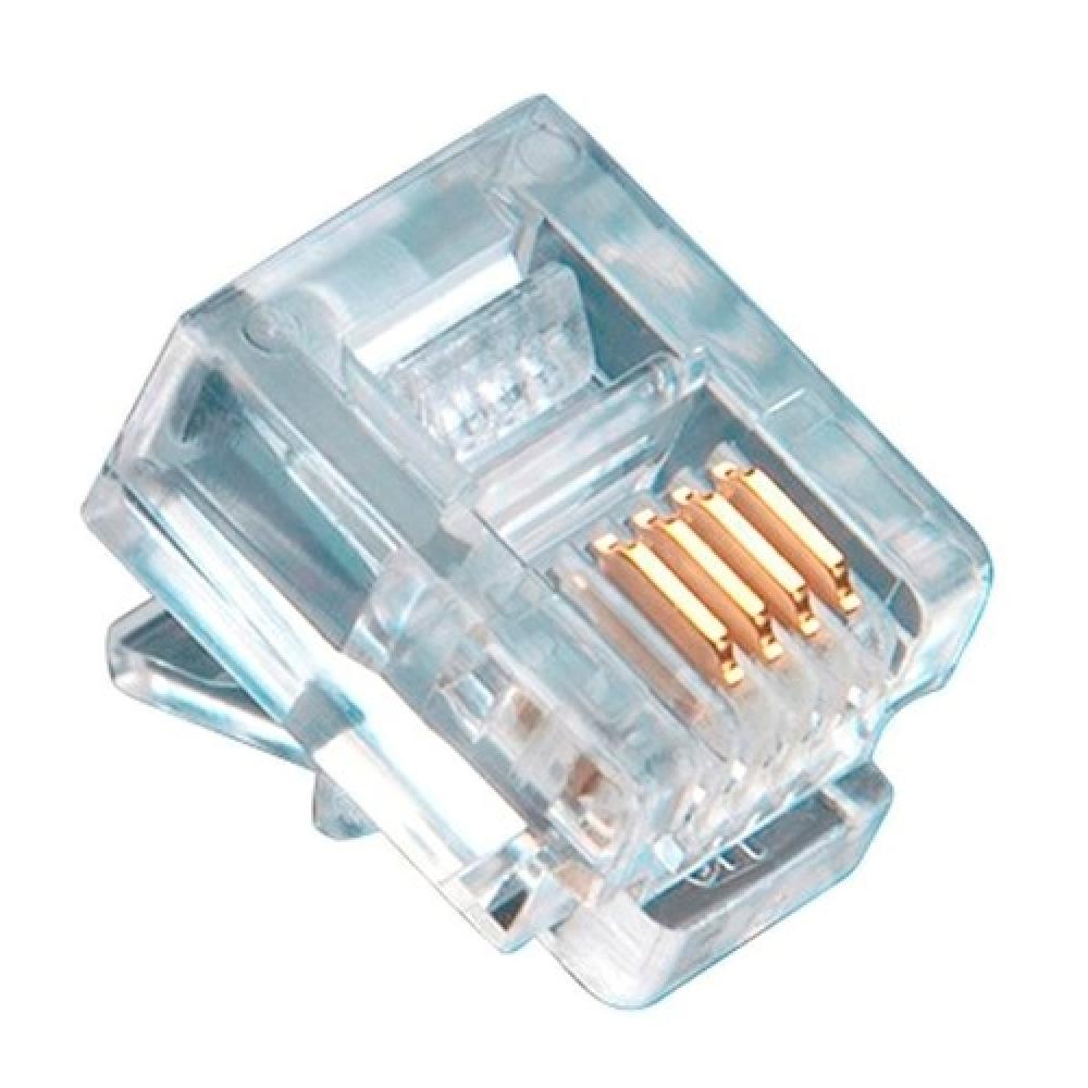 RJ-11 6P4C Round-Solid 3 Prong 100/Jar