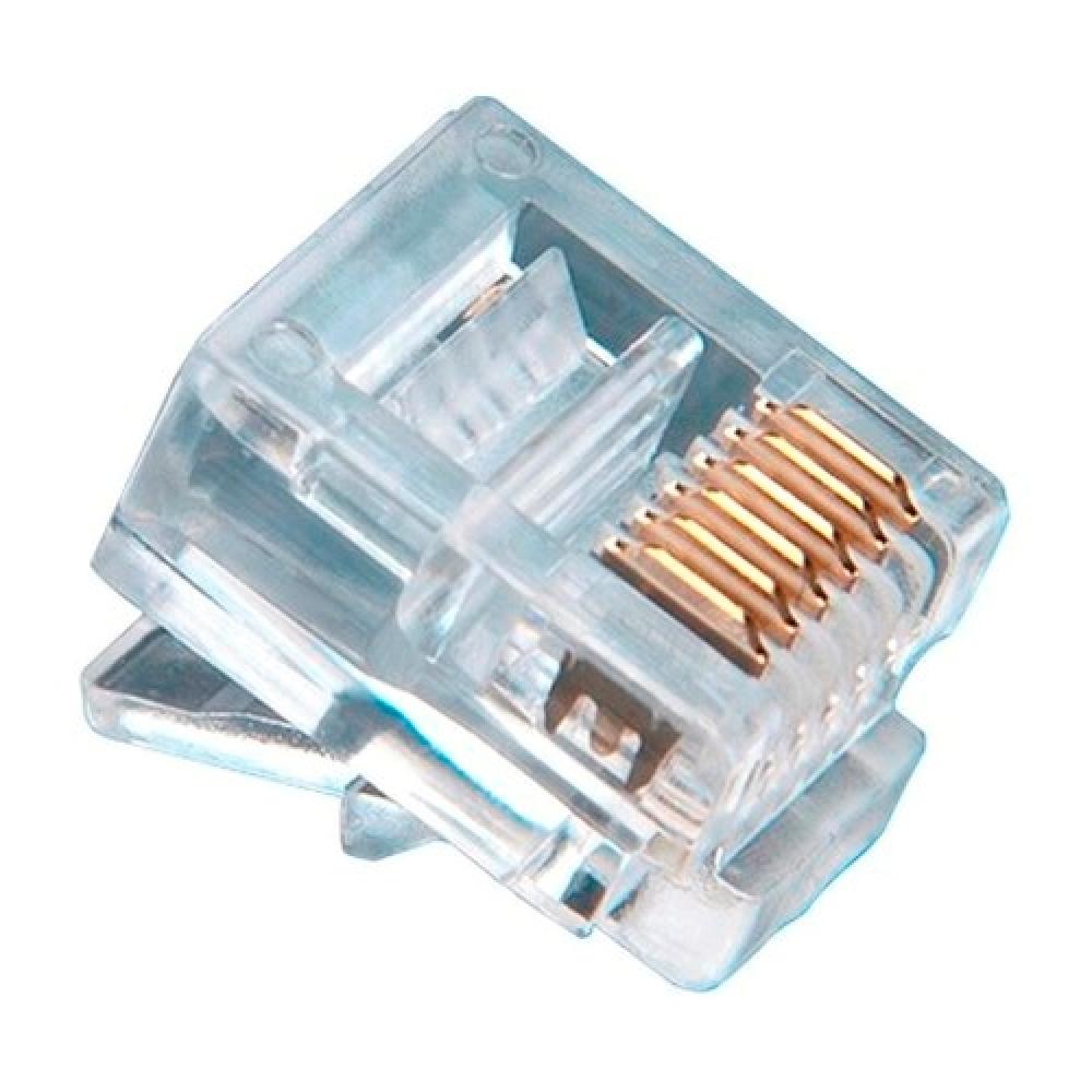 RJ-12 6P6C Round-Solid 3 Prong 100/Jar