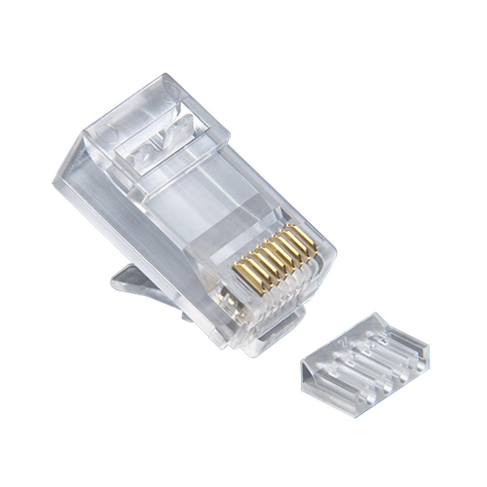 RJ45 8P8C C6 2pc Round Solid 3 Prong