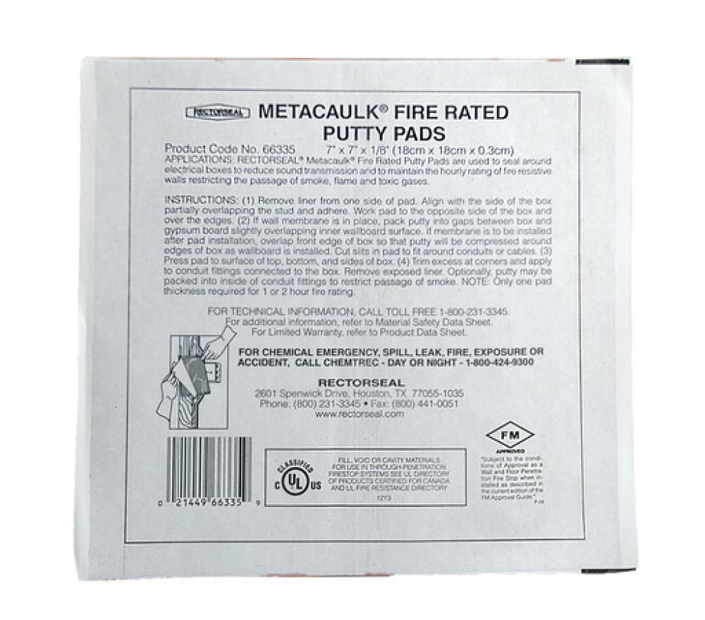 Metacaulk 7&#34; x 7&#34; x 1/8&#34; Putty Pad