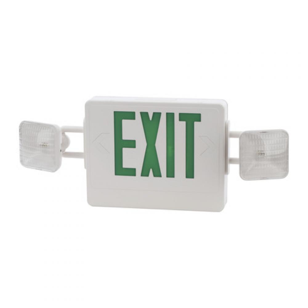 LED Exit Lgt 120/277V Green 2Lgt&#39;s Bat