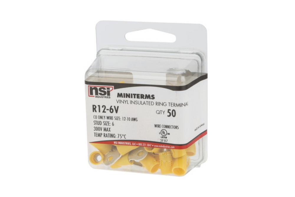 12-10 Vinyl Ring #6 Stud, 50 Per Pack